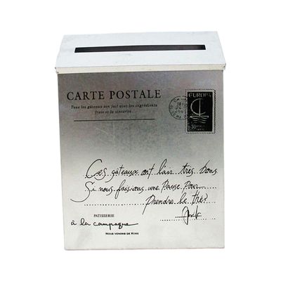 LOVIVER Silver Metal Wall-Mounted Mailbox with Newspaper Holder