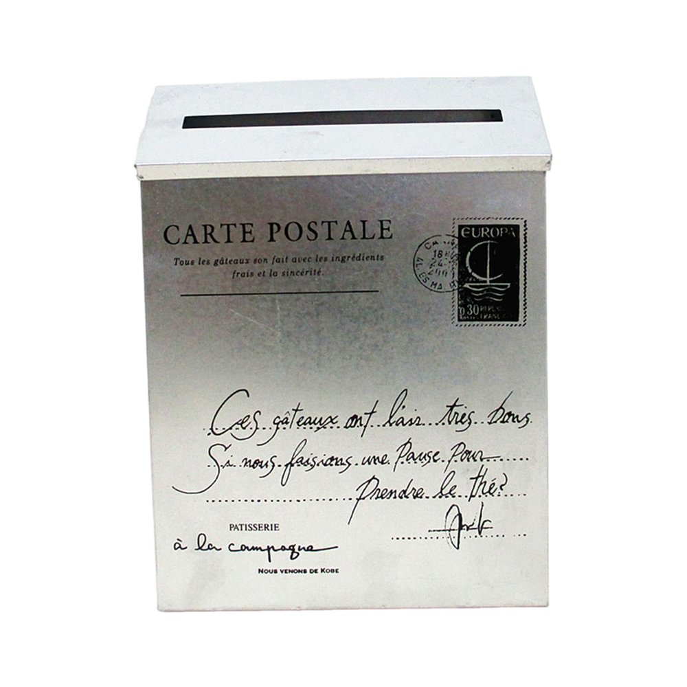 LOVIVER Silver Metal Wall-Mounted Mailbox with Newspaper Holder
