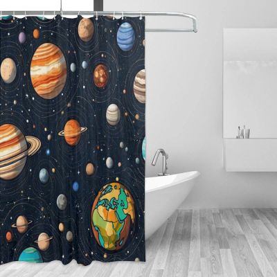 ZGDPBYF Galaxy Universe Shower Curtain Set, 150 x 180 cm