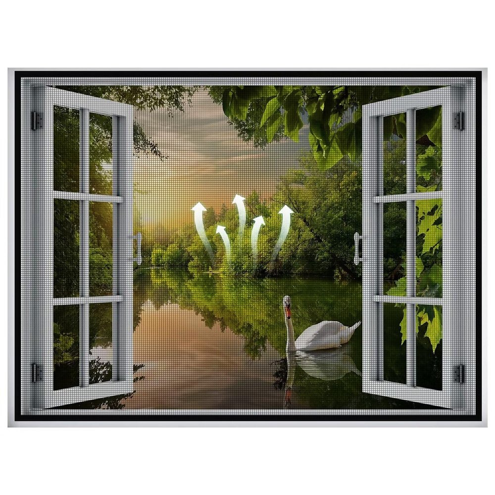 Window Insect Screen, 55 x 160 cm, Black, with Velcro Tape