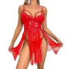 WILLBEST Women's Sexy Lingerie 3XL Seamless Panties and Bra Set with Babydoll Nightdress, Push-Up Bra and Lace Choker view 1