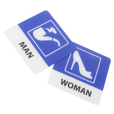 Generic 2-Piece Acrylic Bathroom Signs, Toilet Signage for Restaurants and Offices, LED Men's Restroom Decor