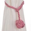AOEGBY 1PC Handwoven Cotton Linen Curtain Tieback Rope with Ball Buckle, Pink view 1