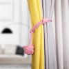 AOEGBY 1PC Handwoven Cotton Linen Curtain Tieback Rope with Ball Buckle, Pink view 4