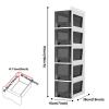 AVSMGP Slim Bathroom Storage Cabinet with Drawers, 7-Inch Wide, 5-Tier, Black view 2
