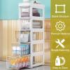 AVSMGP Slim Bathroom Storage Cabinet with Drawers, 7-Inch Wide, 5-Tier, Black view 3