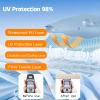 Waterproof Sun Shade Sail 5 x 10 m, 98% UV Protection, Cream view 3
