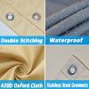 Waterproof Sun Shade Sail 5 x 10 m, 98% UV Protection, Cream view 4