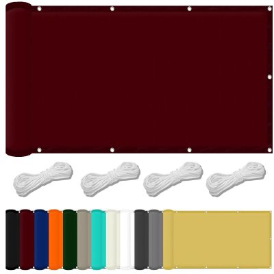 Waterproof 3.6 x 5 m Square Sun Shade Sail, UV-Protective Polyester, Burgundy