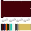 Waterproof 3.6 x 5 m Square Sun Shade Sail, UV-Protective Polyester, Burgundy view 1