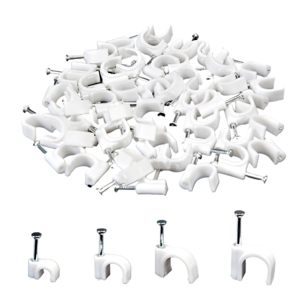 CHATROOM 100-Piece Round Cable Wire Clips, 10 mm