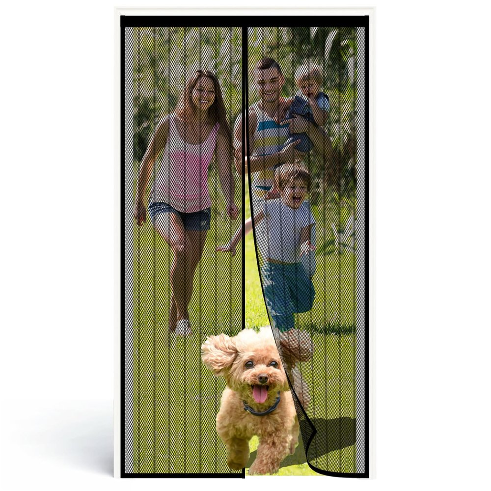 HHMYSH Magnetic Insect Screen Door, Black, 220 x 260 cm