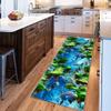 Siunwdiy Washable Non-Slip Runner Rug, 3D Pattern, 50 x 160 cm, Green and Blue view 2