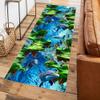 Siunwdiy Washable Non-Slip Runner Rug, 3D Pattern, 50 x 160 cm, Green and Blue view 3