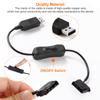 KUOQIY 2-Pack 34 cm USB-A to 4-Pin Molex 12V Step-Up Fan Cable with Switch view 3