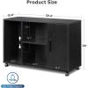 HASMI Large Wooden Filing Cabinet with Adjustable Shelves and Locking Casters view 2