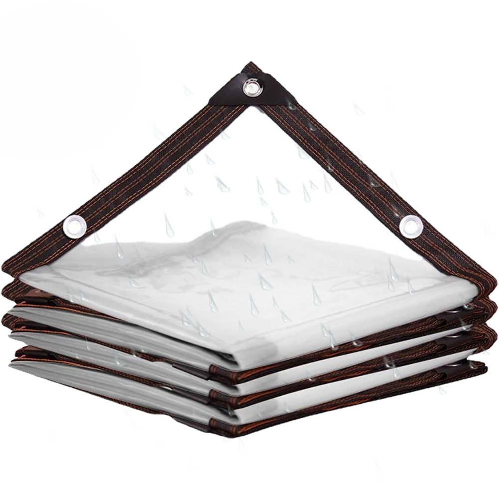 SDFGHJKB Transparent Waterproof Tarp 2 x 5 m with Eyelets