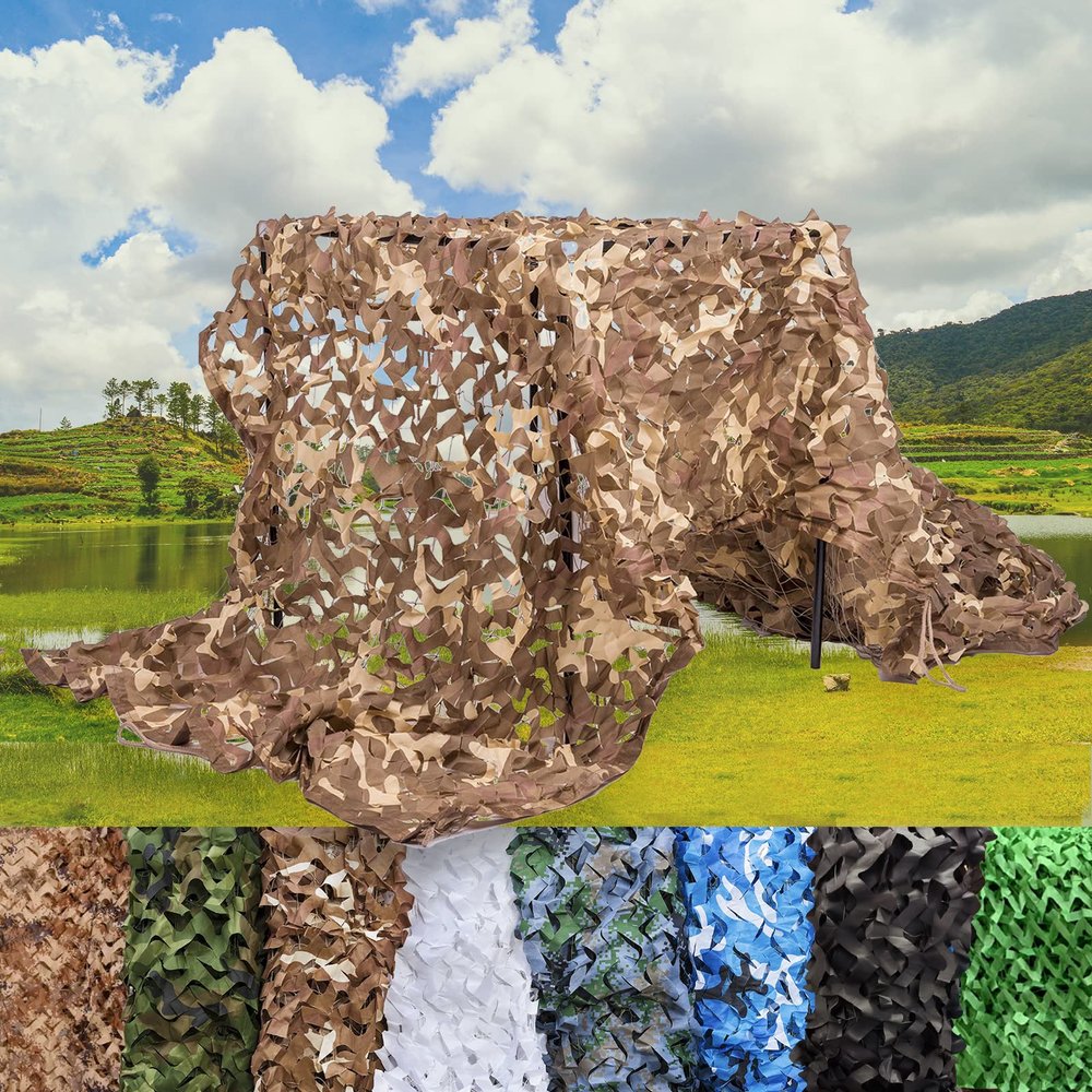 Adjustable Camouflage Netting for Privacy, Shade, Décor, Camping, Hunting and Outdoor Use