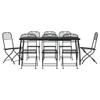 9-Piece Anthracite Garden Dining Set with Mesh Chairs and Table view 2