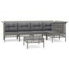 QZZCED 6-Piece Gray PE Rattan Garden Lounge Set with Cushions view 2