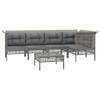 QZZCED 6-Piece Gray PE Rattan Garden Lounge Set with Cushions view 3