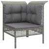 QZZCED 6-Piece Gray PE Rattan Garden Lounge Set with Cushions view 4