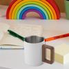 Double-Wall Stainless Steel Coffee Mug with Wooden Handle view 3