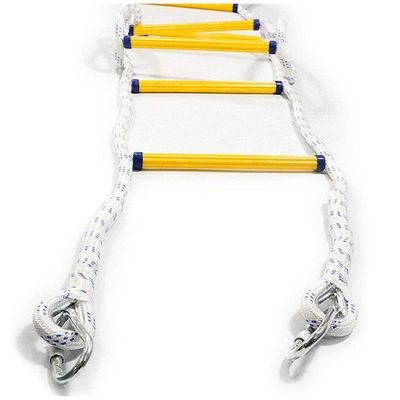 WJFLUCK Soft Rope Ladder for Adults, 20 m Emergency Escape Ladder with Hooks