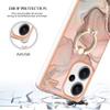 Beajew 360° Rotating Ring Case for Xiaomi Poco M6 Pro/Redmi Note 13 Pro 4G, Marble Glitter TPU, Slim Transparent Rose Gold view 3