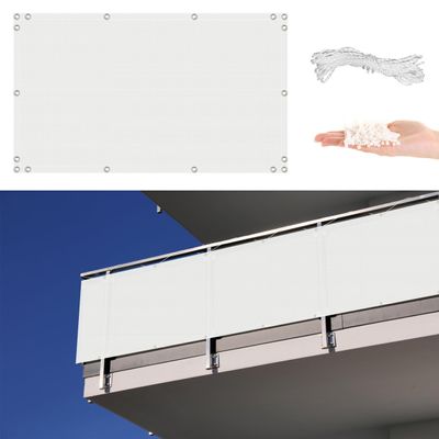 Balcony Privacy Screen 55 x 450 cm, White