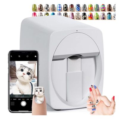 YXCMD Smart Nail Printer, Desktop Nail Art Robot, Portable Digital 3D Nail Art Printer with Wi-Fi/DIY Support