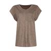Women's V-Neck Short-Sleeve T-Shirt, Khaki, Size L view 3