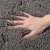 Reyox Semi-Circle Chenille Bath Mat, Non-Slip, Soft Microfiber, Plum Purple, 40 x 60 cm view 2