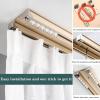 GXQFC 2-Track Aluminum Alloy Curtain Track, Ceiling-Mounted Room Divider, 4 m, White view 4