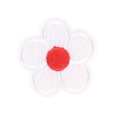 Wambere 48-Piece White Flower Iron-On Embroidered Patches
