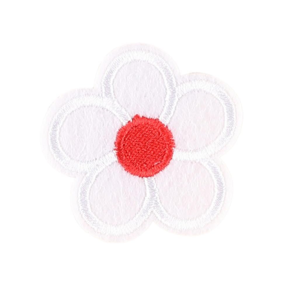Wambere 48-Piece White Flower Iron-On Embroidered Patches