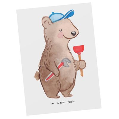 Mr. & Mrs. Panda Postcard, Plumber Heart