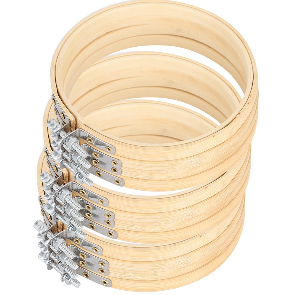 Embroidery Hoops, 12-Piece Set, 5.1-Inch Bamboo Hoops