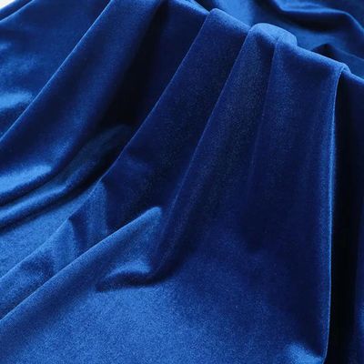 YTETDE Royal Blue Gold Velvet Fabric with Micro-Stretch, 0.5 m x 1.55 m
