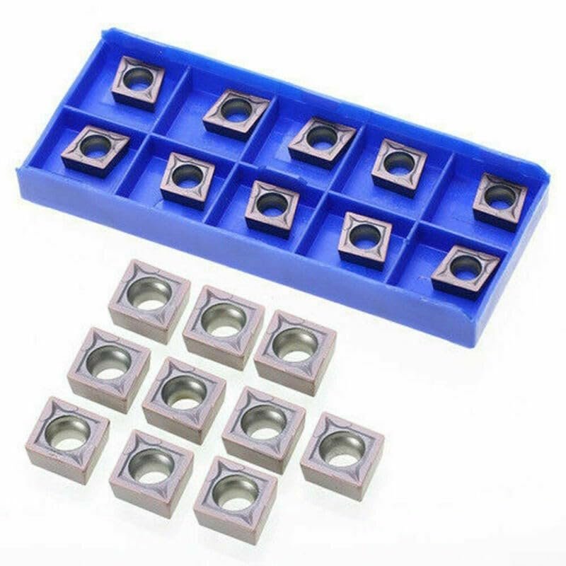 Carbide Inserts for CNC Lathe, CCMT09T304 VP15TF, 10-Piece Set