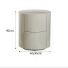 XIAGJAO Round Solid Wood Nightstand with 2 Drawers, Khaki, 40 cm view 4