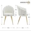 chairus Padded Faux Fur Armchair with Metal Legs, Modern White view 2