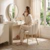 chairus Padded Faux Fur Armchair with Metal Legs, Modern White view 3