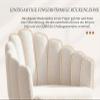 chairus Padded Faux Fur Armchair with Metal Legs, Modern White view 4