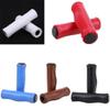 Slakerbe 1 Pair Bicycle Handlebar Grips, Non-Slip Faux Leather Retro Grips, Black view 2