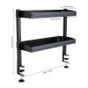 SuhoFutus 2-Tier Clamp-On Desk Organizer Shelf, Black view 2