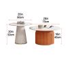 Marble-Pattern Coffee Table Set of 2, Modern Side Tables for Living Room, Bedroom, Balcony and Patio view 2
