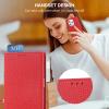 Belzsxy Samsung Galaxy S10 Leather Flip Case with RFID Protection, Card Slots and Stand, Red view 4