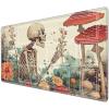 JANENFNA TCG Playmat with Magic Zones, 24 x 14 in, Smooth Rubber Surface, Skeleton Flowers view 1