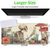 JANENFNA TCG Playmat with Magic Zones, 24 x 14 in, Smooth Rubber Surface, Skeleton Flowers view 2